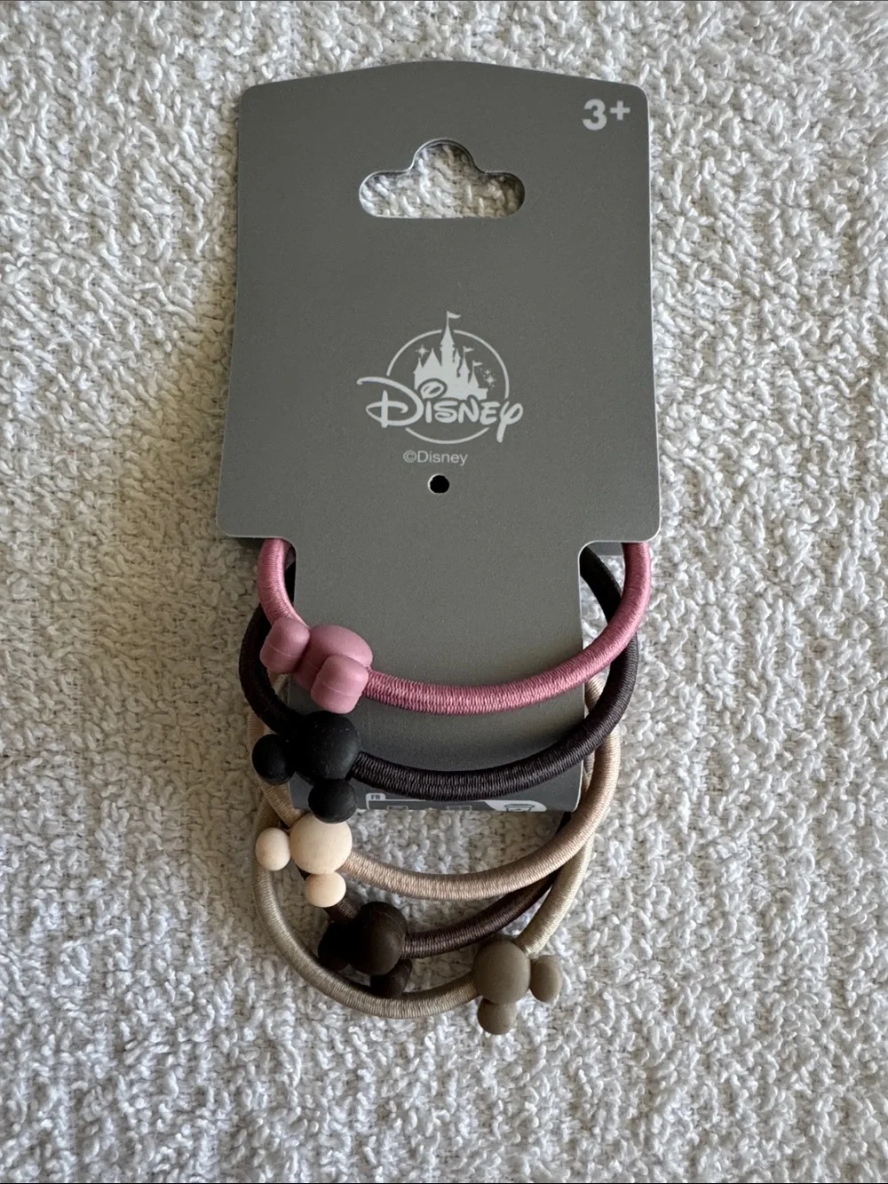 Disney Mickey & Minnie Hair Tie Set - Pink, Black, Brown, Tan